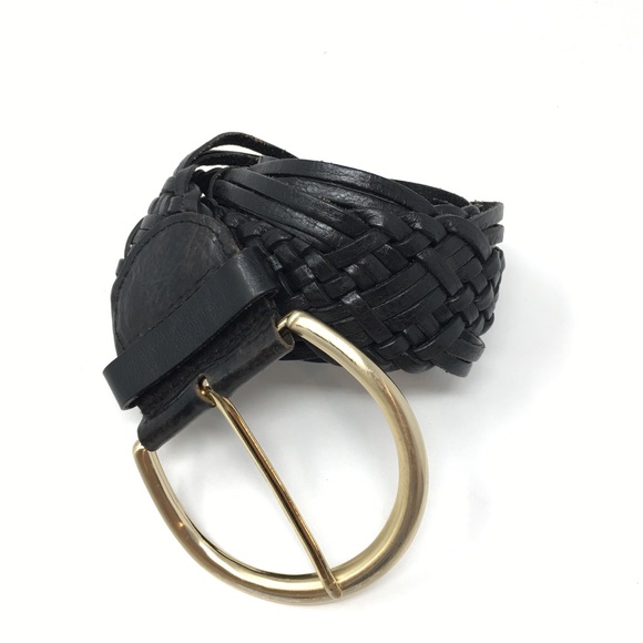 black woven belt womens